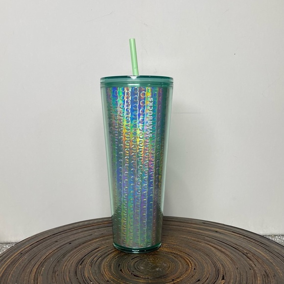 Starbucks Iridescent Green Bubble Tumbler Venti Cold Cup NWT - Picture 2 of 5